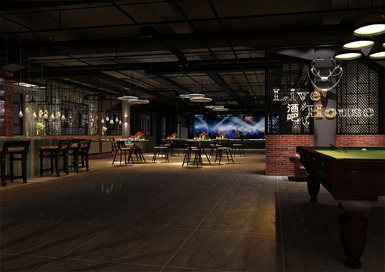 工業風酒吧會所裝修設計案例效果圖