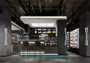 灰色工業(yè)風(fēng)網(wǎng)咖裝修設(shè)計案例