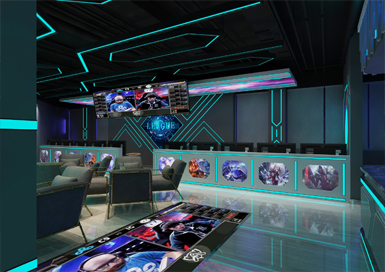 溫州科技網咖裝修設計案例效果圖